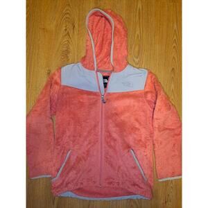 North Face Fleece Jacket Girls XL Pink Gray Full Zip Hoodie